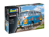 Revell Germany MODEL CARS Revell Germany 1/24 VW T1 Samba Flower Power Bus Kit