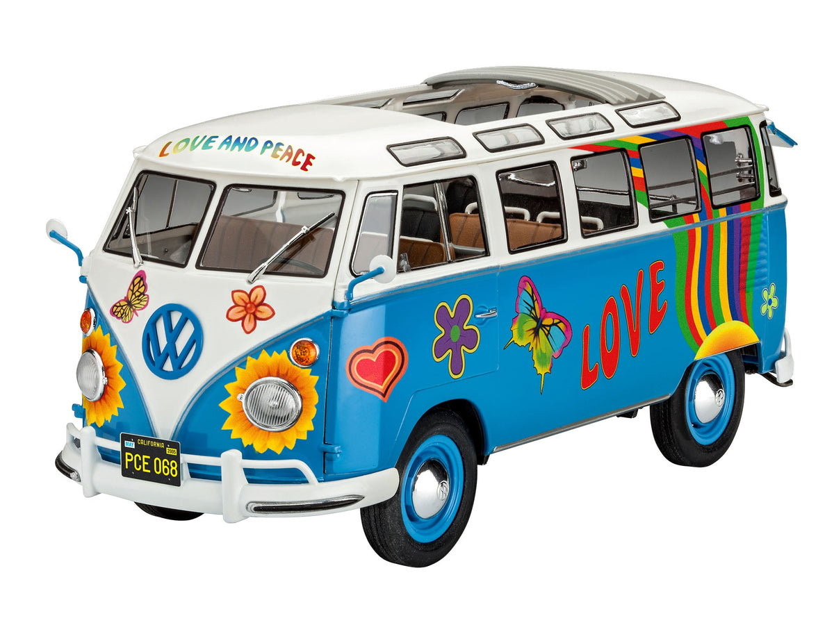 Revell Germany MODEL CARS Revell Germany 1/24 VW T1 Samba Flower Power Bus Kit