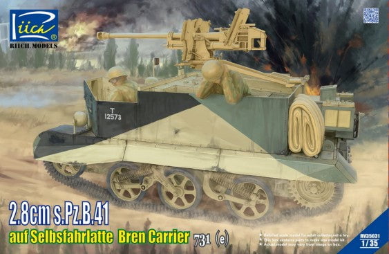 Riich MILITARY MODEL Riich Military 1/35 Selbsfahrlatte 731(e) Bren Carrier w/2.8cm sPzB41 Gun Kit