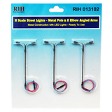 Rock Island Hobby Rock Island Hobby 13102 N Scale Street Light 2 Elbow Arms 3 Pack