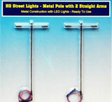 Rock Island Hobby Rock Island Hobby RIH-012104 HO Scale Street Lights with single pole and 2 straight arms 012104