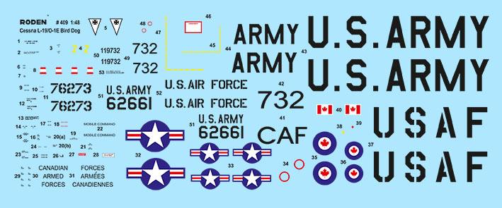 Roden MODEL AIRCRAFT Roden 1/48 L19/O1 Bird Dog USAF Light Communications Aircraft Kit