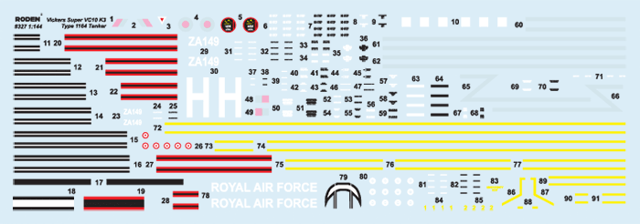Roden MODEL AIRPLANES Roden 1/144 Vickers Super VC10 K3 Type 1164 Tanker Aircraft Kit