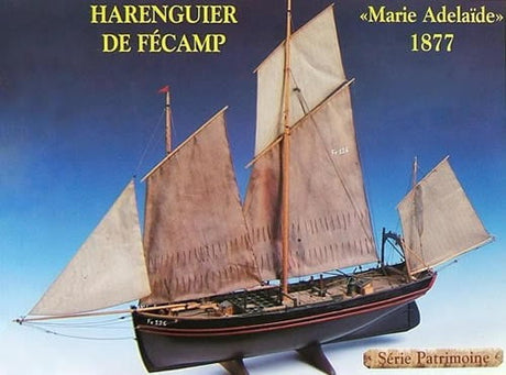 Soclaine WOODEN SHIP MODEL Soclaine 1/50 Fecamp 3-Masted 1877 Herring Fishing Trawler Boat Kit