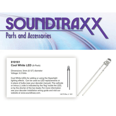 Soundtraxx Soundtraxx 3mm LED 6-pack, Cool-White - 810161