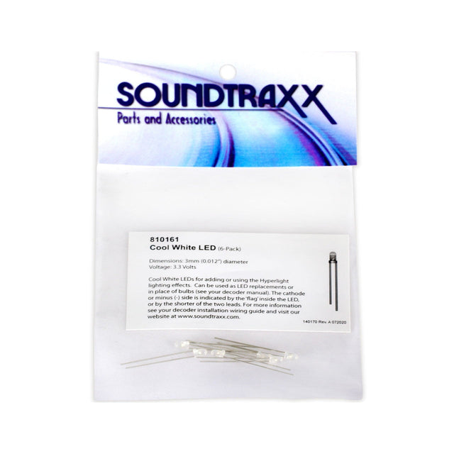 Soundtraxx Soundtraxx 3mm LED 6-pack, Cool-White - 810161