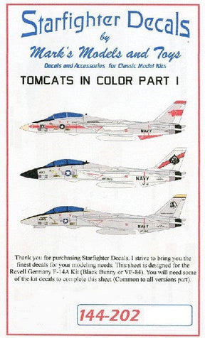 Starfighter Decals DECALS Starfighter Decals 1/144 Tomcats in Color Pt.1 for RVL
