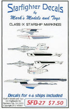 Starfighter Decals DECALS Starfighter Decals Star Trek: Class IX Starship Markings for 4 to 6 Ships