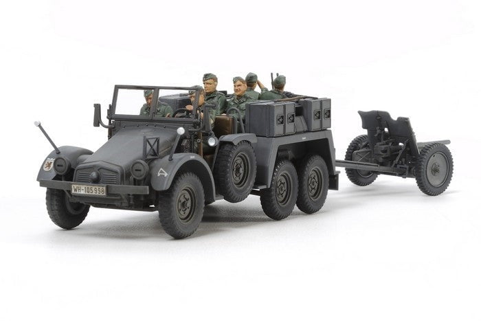 Tamiya MILITARY MODEL Tamiya 1/48 German 6x4 Kfz69 Towing Truck w/3.7cm Pak Gun Kit