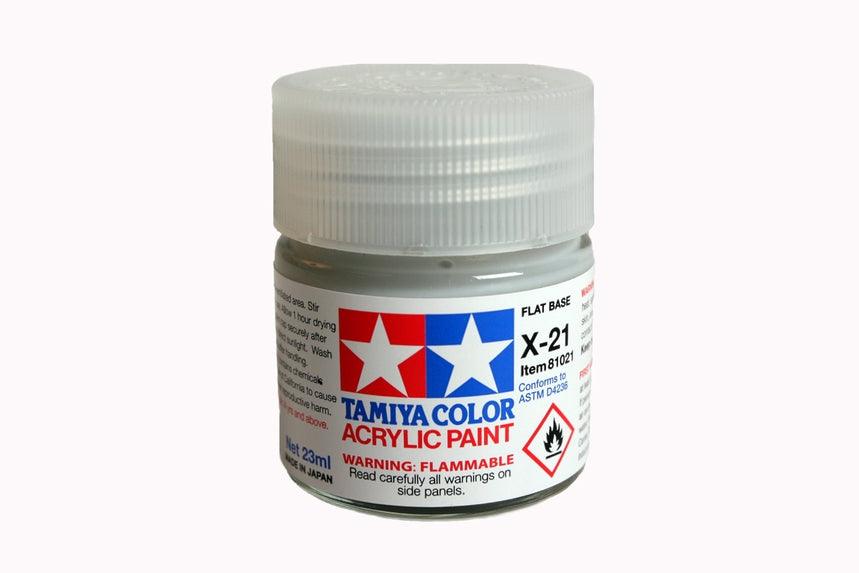 Tamiya Tamiya Hobby Paint Tamiya 81021  X-21  Acrylic Flat Base 23ml