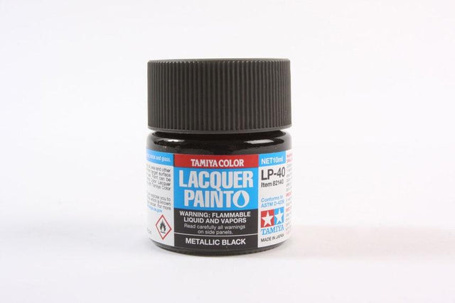 Tamiya Tamiya Hobby Paint Tamiya LP-40  Lacquer Metallic Black 10ml