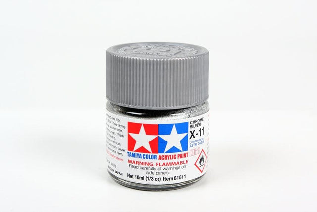 Tamiya Tamiya Hobby Paint Tamiya X-11 Mini  Acrylic Chrome Silver 10ml