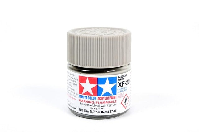 Tamiya Tamiya Hobby Paint Tamiya XF-20 Mini  Acrylic Medium Gray 10ml