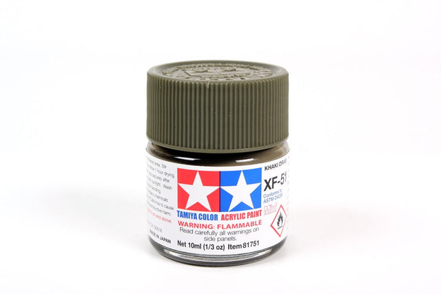 Tamiya Tamiya XF-51 Mini  Acrylic Khaki Drab 10ml