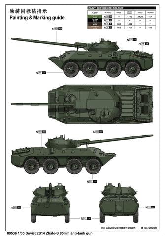 Trumpeter MILITARY MODEL Trumpeter 1/35 Russian 2S14 Zhalo-S Tank Hunter w/85mm Anti-Tank Gun (New Variant w/New Tooling) Kit