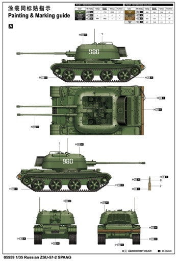 Trumpeter MILITARY MODEL Trumpeter 1/35 Russian ZSU57-2 SPAAG Self-Propelled Anti-Aircraft Gun Kit