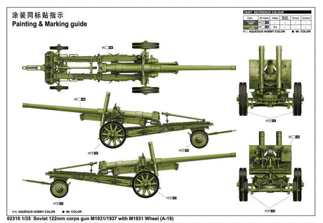 Trumpeter MILITARY MODEL Trumpeter 1/35 Soviet 122mm Corps M1931/1937 Gun w/M1931 Wheels Kit