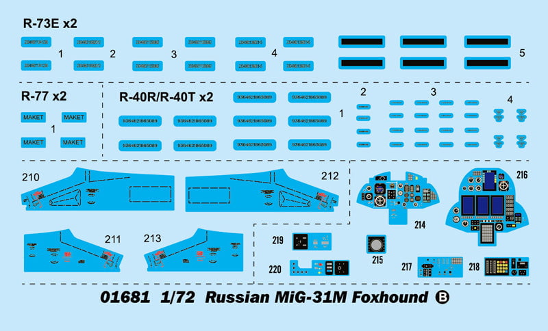 Trumpeter MODEL AIRCRAFT Trumpeter 1/72 MiG31M Foxhound Russian Fighter Kit