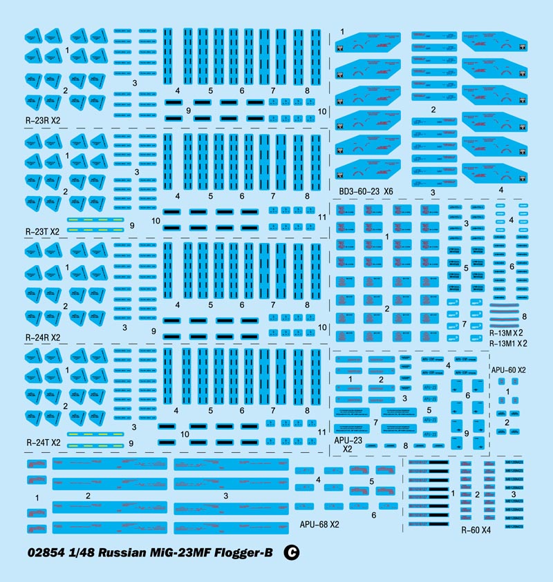 Trumpeter MODEL AIRPLANES Trumpeter 1/48 MiG23MF Flogger B Russian Fighter Kit