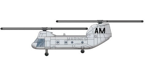 Trumpeter MODEL AIRPLANES Trumpeter 1/700 CH46E Sea Knight Helicopter Set for Warships (6/Bx) Kit