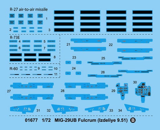 Trumpeter MODEL AIRPLANES Trumpeter 1/72 Mig29UB Fulcrum Russian Fighter Kit