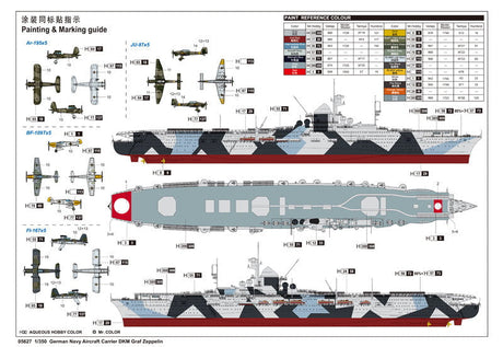 Trumpeter MODEL SHIPS Trumpeter 1/350 German DKM Graf Zeppelin Aircraft Carrier (New Tool) Kit