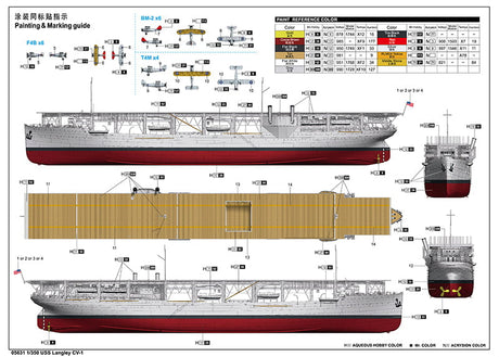 Trumpeter MODEL SHIPS Trumpeter 1/350 USS Langley CV1 Aircraft Carrier Kit