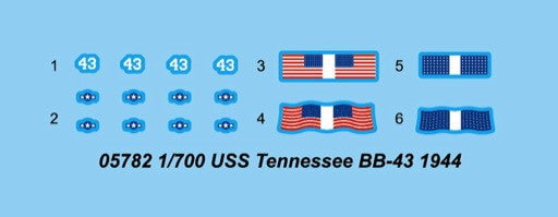 Trumpeter MODEL SHIPS Trumpeter 1/700 USS Tennessee BB43 Battleship 1944 Kit