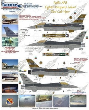 Two Bobs Aviation DECALS Two Bobs Aviation Decals 1/32 Nellis AFB Fighter Weapons School Taxi Cab Viper