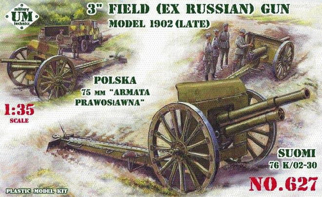 Unimodel Military MILITARY MODEL Unimodel Military 1/35 3 Inch ex Russian Model Late 1902 Field Gun Kit