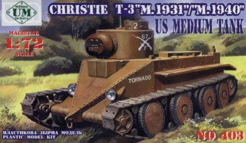 Unimodel Military MILITARY MODEL Unimodel Military 1/72 Christie T3 Mod. 1931/1940 US Medium Tank Kit