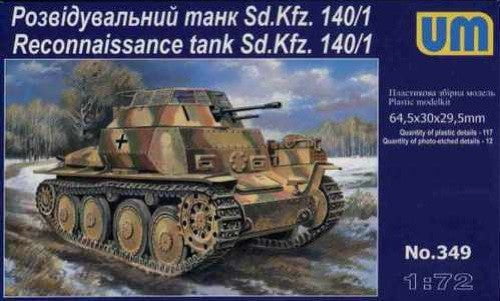 Unimodel Military MILITARY MODEL Unimodel Military 1/72 SdKfz 140/1 WWII Recon Tank Kit
