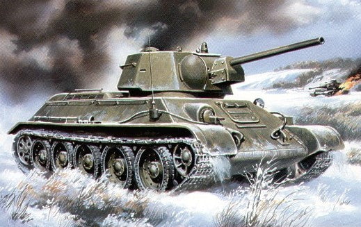 Unimodel Military MILITARY MODEL Unimodel Military 1/72 T34/76 WWII Soviet Tank 1942 w/Cast Turret Kit
