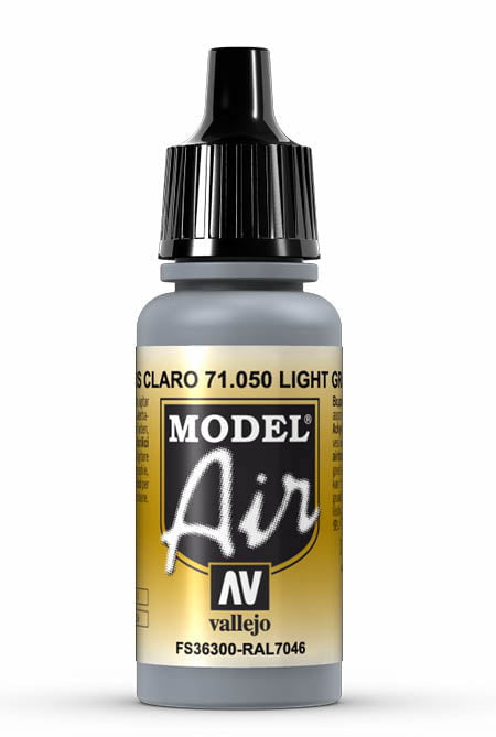 Vallejo Paint - Acrylic Vallejo 71.050 Light Grey Model Air 17ml Bottle