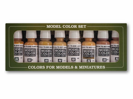 Vallejo Paint - Acrylic Vallejo 70.124 Model Color Acrylic 8 Color Paint Set - Face and Skin Tones