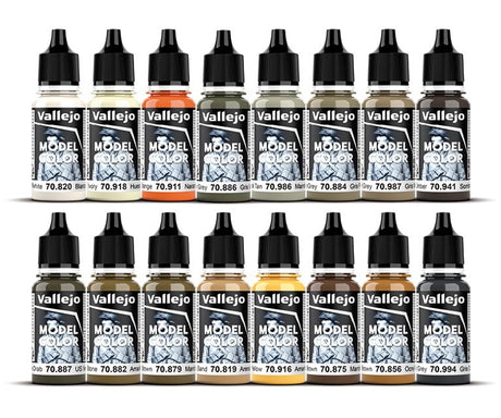 Vallejo Paint - Acrylic Vallejo 70.141 Model Color Acrylic 16 Color Paint Set - Earth Tones