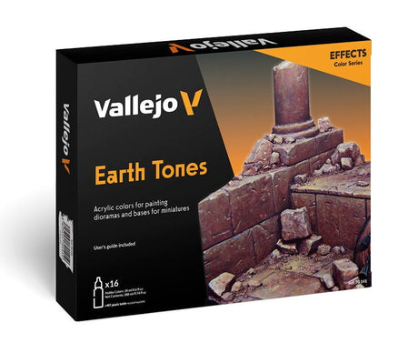 Vallejo Paint - Acrylic Vallejo 70.141 Model Color Acrylic 16 Color Paint Set - Earth Tones