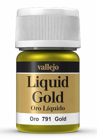 Vallejo Paint - Acrylic Vallejo 70.791 Metallic Liquid Gold Model Color 35ml Bottle