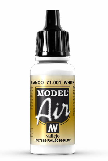 Vallejo Paint - Acrylic Vallejo 71.001 Model Air Acrylic Airbrush Paint White 17ml Bottle