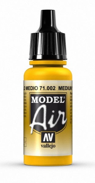 Vallejo Paint - Acrylic Vallejo 71.002 Model Air Acrylic Airbrush Paint Medium Yellow 17ml Bottle