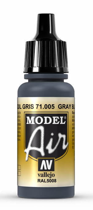 Vallejo Paint - Acrylic Vallejo 71.005 Model Air Acrylic Airbrush Paint Grey Blue 17ml Bottle