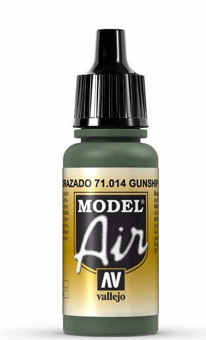Vallejo Paint - Acrylic Vallejo 71.014 Gunship Green Model Air 17ml Bottle
