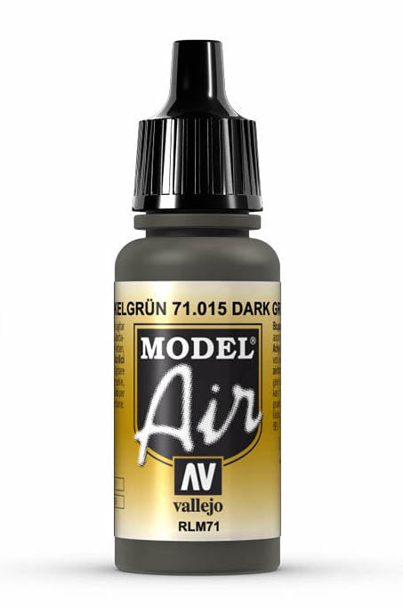 Vallejo Paint - Acrylic Vallejo 71.015 Drak Green RLM71 Model Air 17ml Bottle