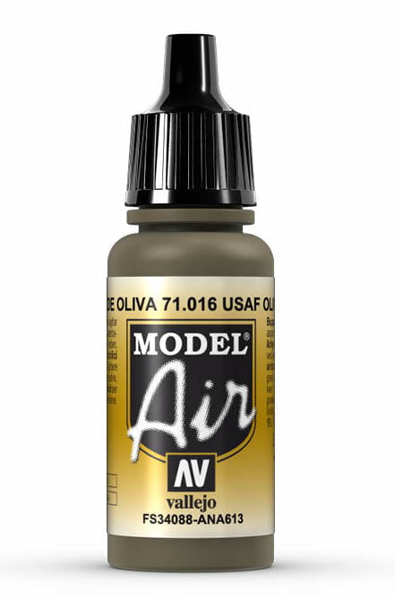 Vallejo Paint - Acrylic Vallejo 71.016 USAF Olive Drab Model Air 17ml Bottle