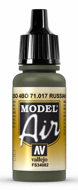 Vallejo Paint - Acrylic Vallejo 71.017 Model Air Acrylic Airbrush Paint Russian Green 4BO 17ml