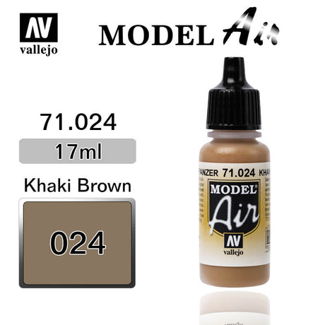 Vallejo Paint - Acrylic Vallejo 71.024 Model Air Acrylic Airbrush Paint Khaki Brown 17ml Bottle