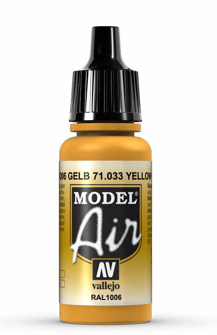 Vallejo Paint - Acrylic Vallejo 71.033 Yellow Ochre Model Air 17ml Bottle