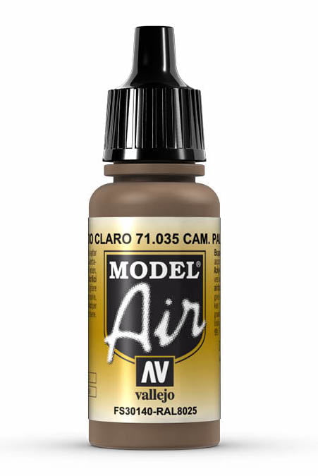 Vallejo Paint - Acrylic Vallejo 71.035 Camouflage Light Brown Model Air 17ml Bottle