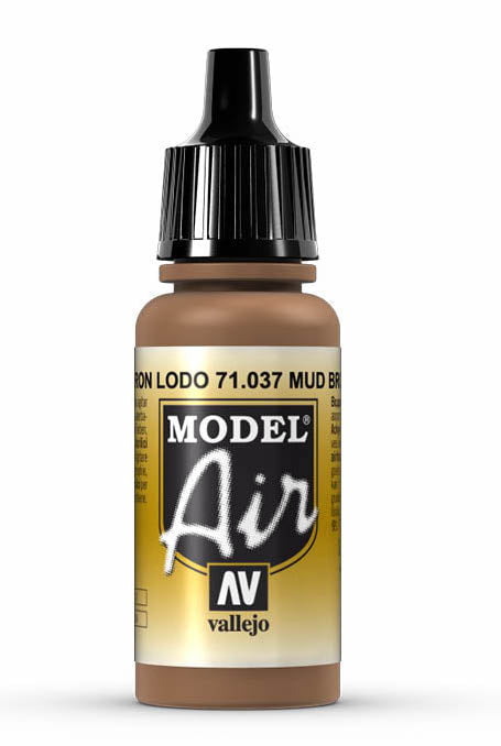 Vallejo Paint - Acrylic Vallejo 71.037 Mud Brown Model Air 17ml Bottle
