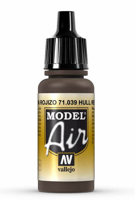 Vallejo Paint - Acrylic Vallejo 71.039 Hull Red Model Air 17ml Bottle